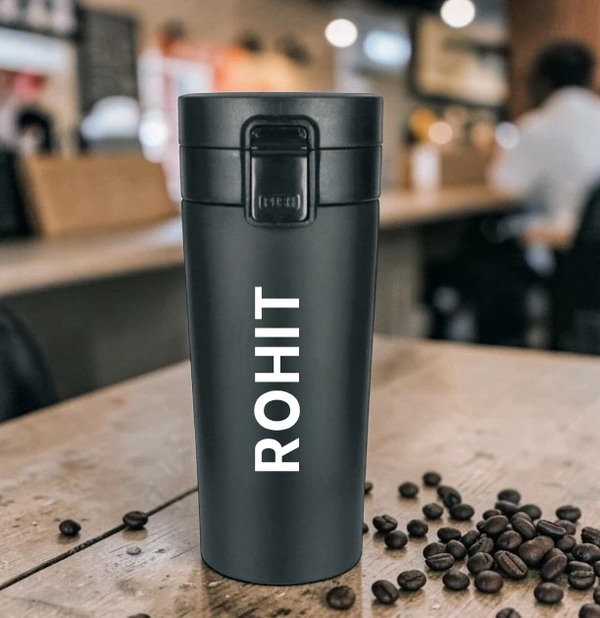 Custom Coffee Tumbler Black - Font Garute