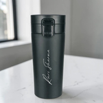 Custom Name Coffee Tumbler Black - Font the signature - Test