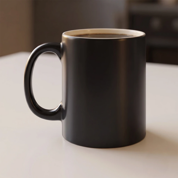 Black Hidden Message Coffee Mug - See Message When You Pour Hot Beverage