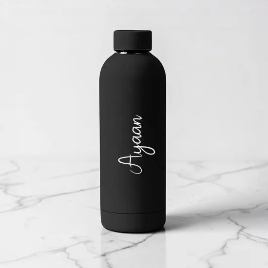 Double Insulated Water Bottle with Name 500ml Stainless Steel Bottles for Office Home Travel- BPA Free, Leakproof