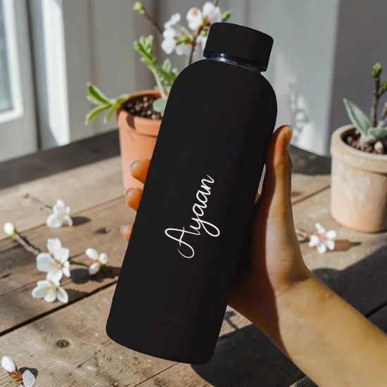 Double Insulated Water Bottle with Name 500ml Stainless Steel Bottles for Office Home Travel- BPA Free, Leakproof