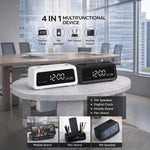 StationMaster Digital Clock, Wireless Speaker, Pen Stand & Mobile Holder