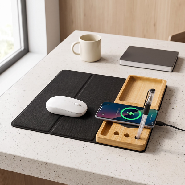 Its Wow Ecofriendly 5-in-1 Wireless Charger with Foldable Mouse Pad