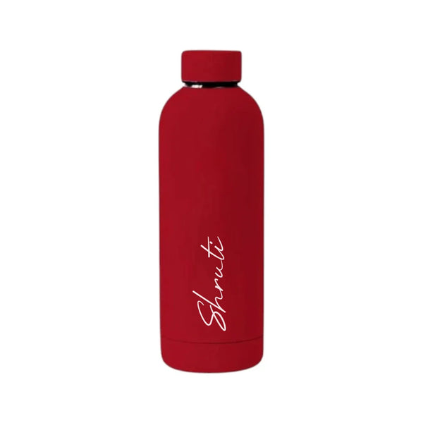 Matt Double Insulated Water Bottle with Name 500ml Stainless Steel Bottles for Office Home Travel- BPA Free, Leakproof