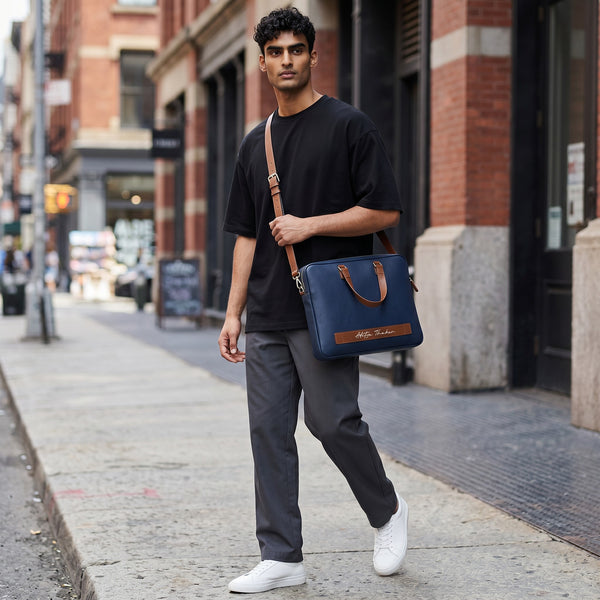 Blue Laptop Bag – Customizable & Stylish