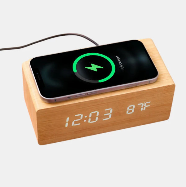 Moku Digital Clock With Wireless Charging