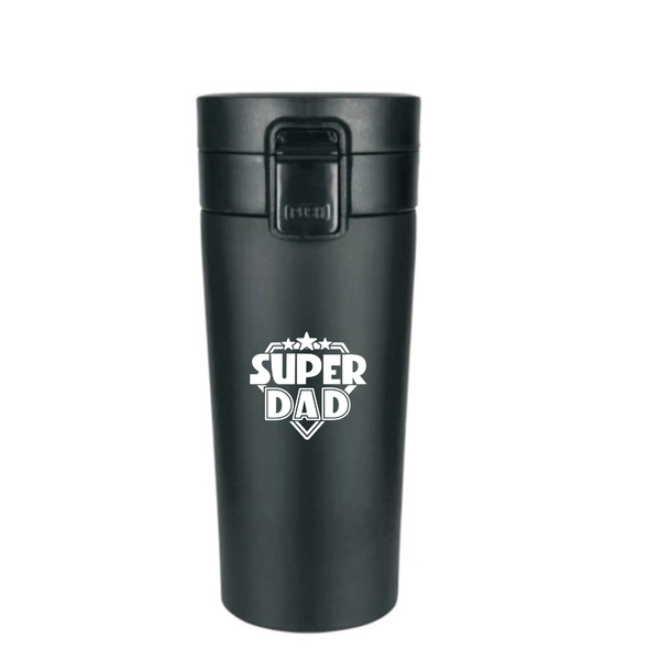 Super Dad Customized Coffee Tumbler With Flip Lid - 380ml
