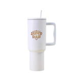 Super Dad Customized Water Tumbler Straw and Lid - Large Travel Cups 1200ml