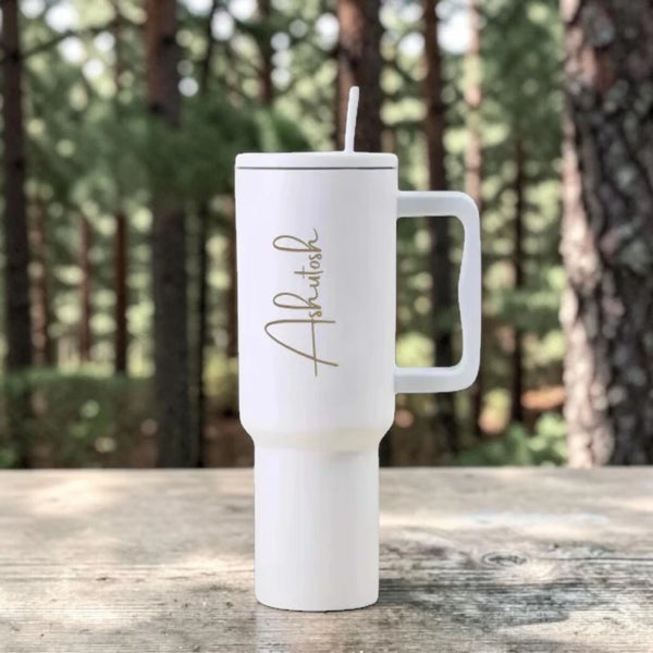 Its Wow Personalized Tumbler with Straw and Lid - Insulated Vacuum Travel Flask 1200ml