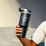 Custom Tumblers with Handle Double Wall Vacuum Sipper Bottle