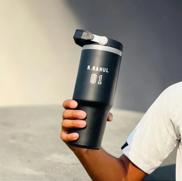 Custom Tumblers with Handle Double Wall Vacuum Sipper Bottle