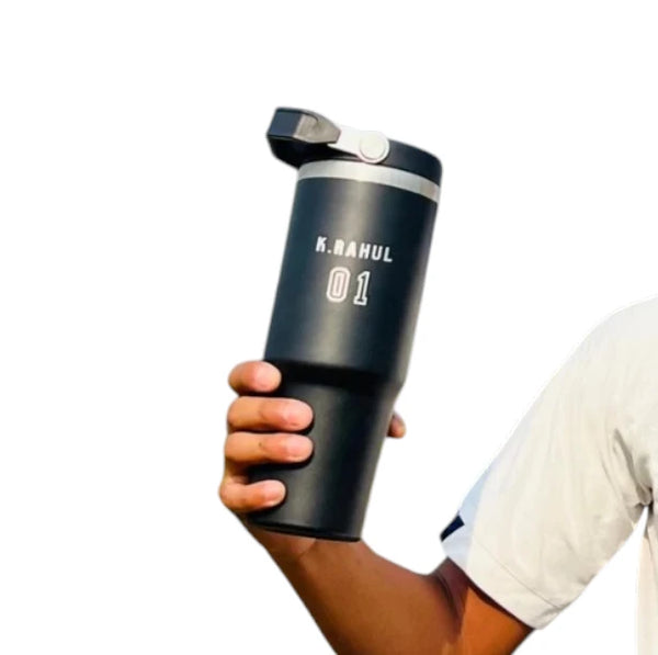 Custom Tumblers with Handle Double Wall Vacuum Sipper Bottle