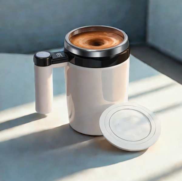The DeskMaster Self Stirring Temperature Display Mug